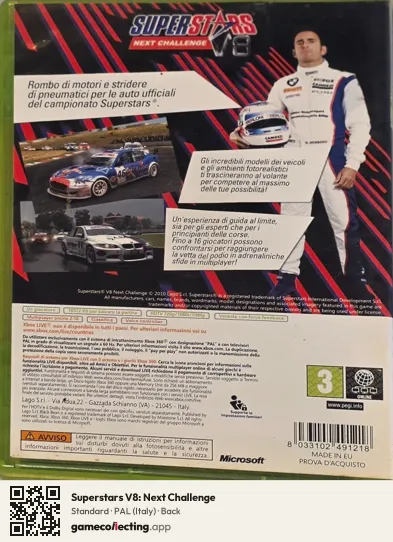 Superstars V8: Next Challenge Xbox 360, Italy box back