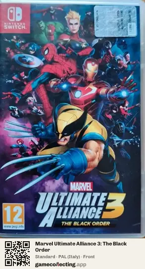 Marvel Ultimate Alliance 3: The Black Order Nintendo Switch, Italy box front