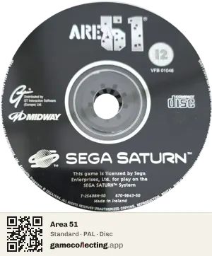 Area 51 Sega Saturn, PAL disc