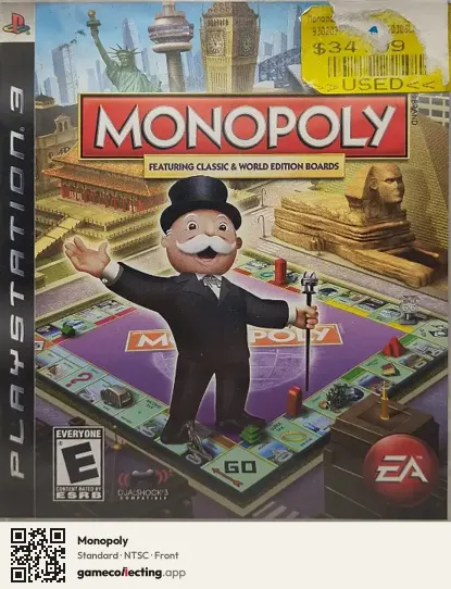Monopoly PlayStation 3, NTSC box front