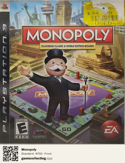 Monopoly PlayStation 3, NTSC box front