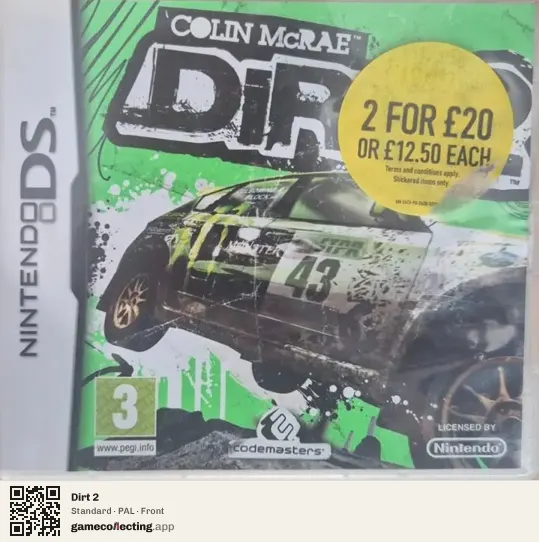 Dirt 2 Nintendo DS, PAL box front