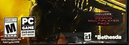 Doom (2016), the ESRB box on its front