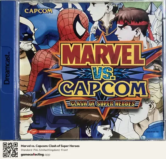 Marvel vs. Capcom: Clash of Super Heroes Sega Dreamcast, United Kingdom box front