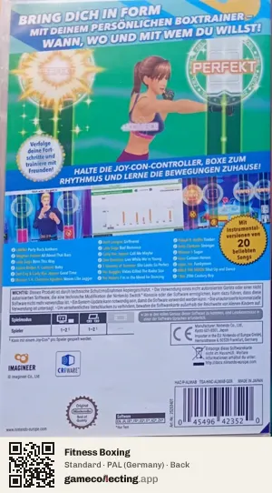 Fitness Boxing Nintendo Switch, Germany box back