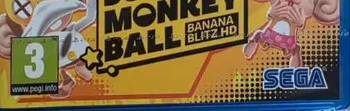 Super Monkey Ball: Banana Blitz HD, the PEGI square on its front