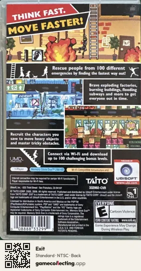 Exit PlayStation Portable, NTSC box back