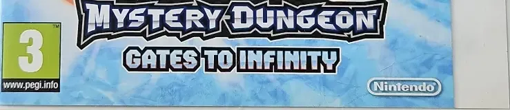 Pokémon Mystery Dungeon: Gates to Infinity, the PEGI square on its front