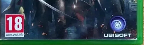 Assassin's Creed Unity, the PEGI square on its front