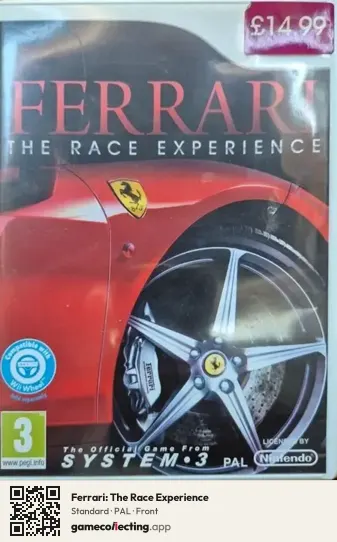 Ferrari: The Race Experience Nintendo Wii, PAL box front