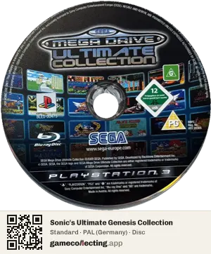 Sonic's Ultimate Genesis Collection PlayStation 3, PAL disc