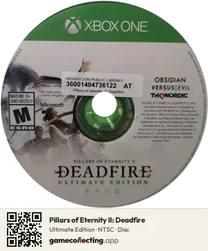 Pillars of Eternity II: Deadfire Xbox One, NTSC disc