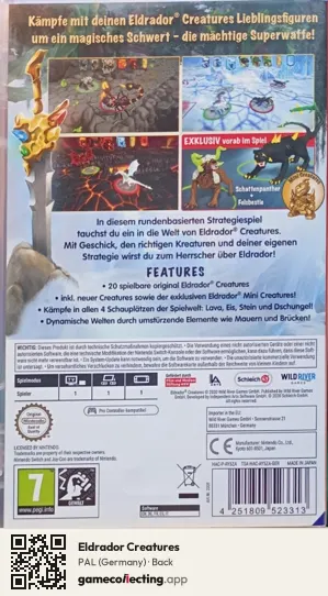 Eldrador Creatures Nintendo Switch, Germany box back