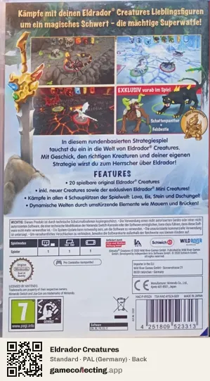 Eldrador Creatures Nintendo Switch, Germany box back