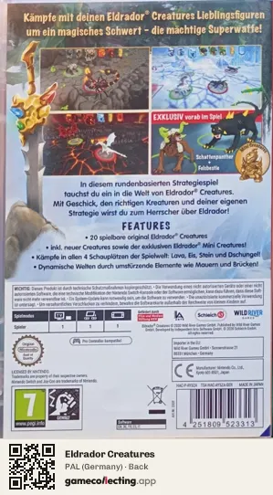 Eldrador Creatures Nintendo Switch, Germany box back