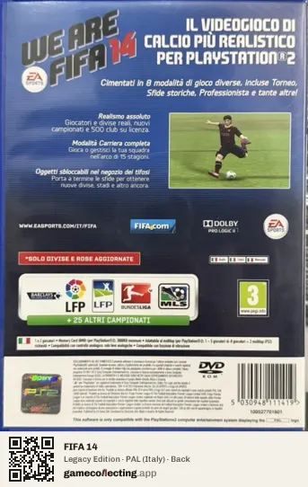 FIFA 14 PlayStation 2, Italy box back