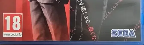 Yakuza Kiwami 3 & Dark Ties, the PEGI square on its front