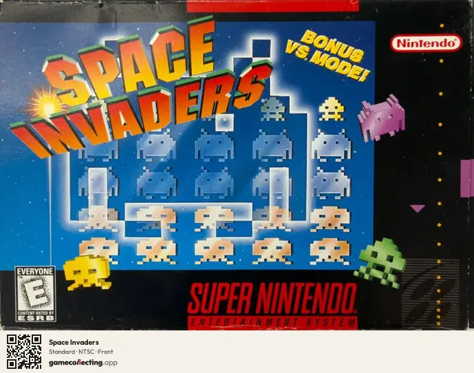 Space Invaders Super Nintendo Entertainment System, NTSC box front