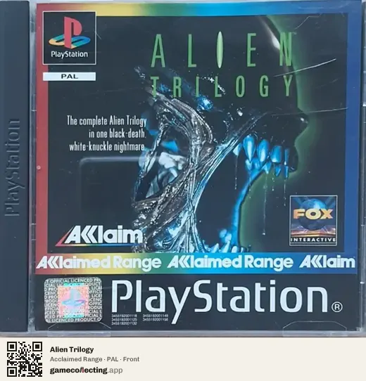 Alien Trilogy PlayStation, PAL box front