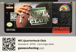 NFL Quarterback Club Super Nintendo Entertainment System, NTSC cartridge label
