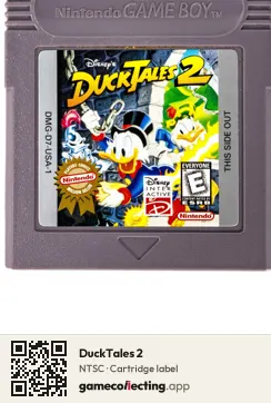 DuckTales 2 Game Boy, NTSC cartridge label