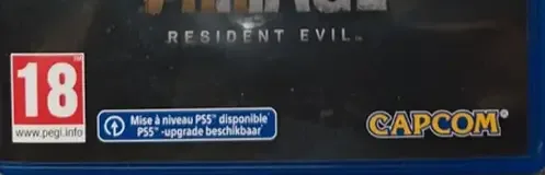 Resident Evil Village, the PEGI square on its front