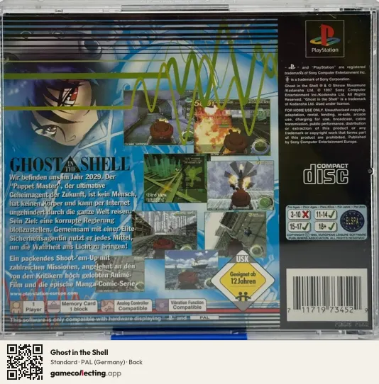 Ghost in the Shell PlayStation, Germany box back
