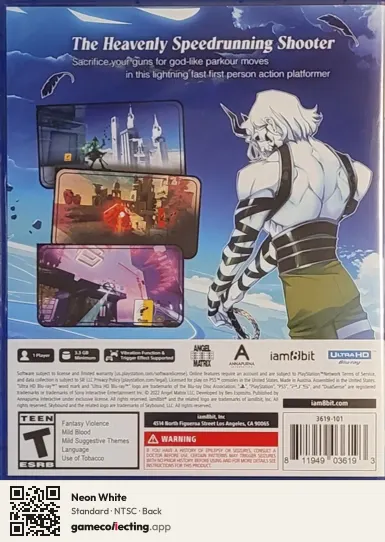 Neon White PlayStation 5, NTSC box back