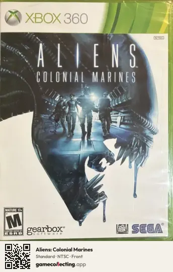 Aliens: Colonial Marines Xbox 360, NTSC box front