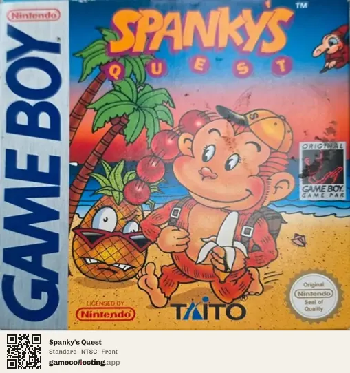 Spanky's Quest Game Boy, NTSC box front