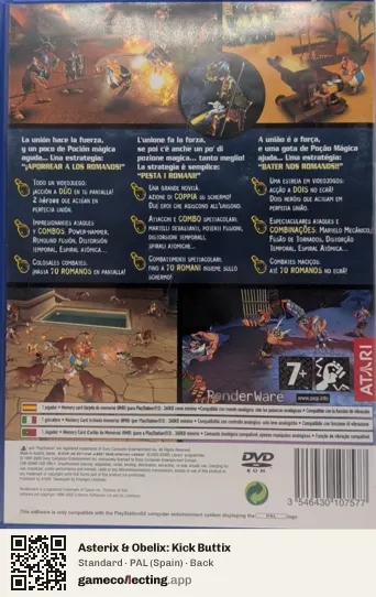 Asterix & Obelix: Kick Buttix PlayStation 2, Spain box back