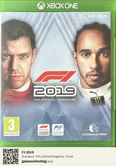 F1 2019 Xbox One, United Kingdom box front