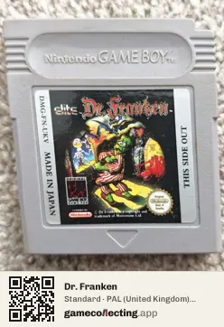 Dr. Franken Game Boy, PAL cartridge label