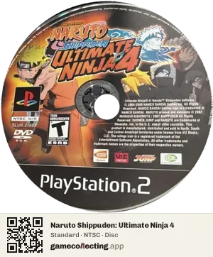 Naruto Shippuden: Ultimate Ninja 4 PlayStation 2, NTSC disc