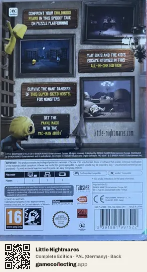 Little Nightmares Nintendo Switch, Germany box back