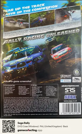 Sega Rally Computer, United Kingdom box back