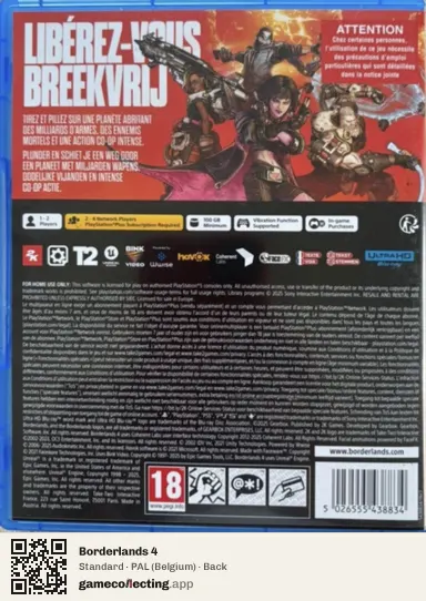 Borderlands 4 PlayStation 5, Belgium box back