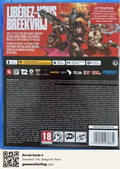 Borderlands 4 PlayStation 5, Belgium box back