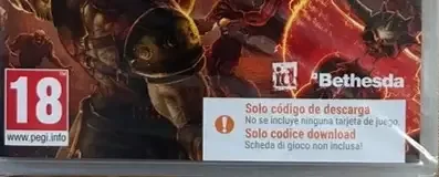 Doom Eternal, the PEGI square on its front