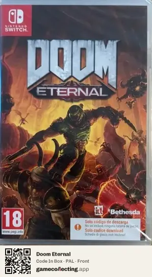 Doom Eternal Nintendo Switch, PAL box front