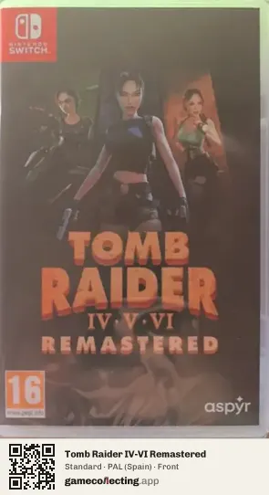 Tomb Raider IV-VI Remastered Nintendo Switch, Spain box front