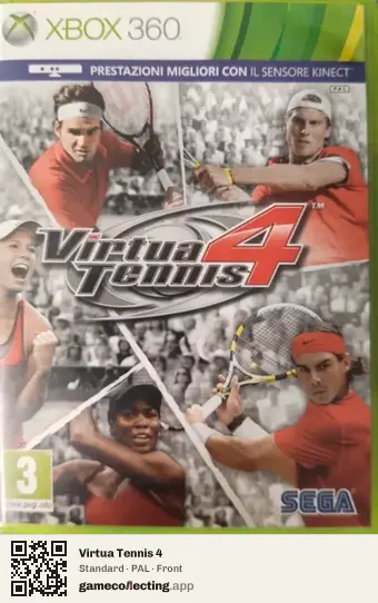 Virtua Tennis 4 Xbox 360, PAL box front