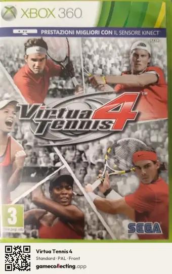 Virtua Tennis 4 Xbox 360, PAL box front