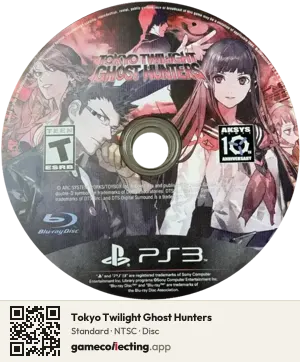 Tokyo Twilight Ghost Hunters PlayStation 3, NTSC disc
