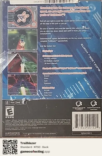Trailblazer Gizmondo, NTSC box back