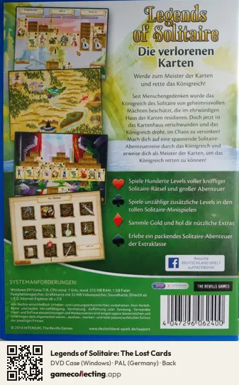 Legends of Solitaire: The Lost Cards Computer, Germany box back