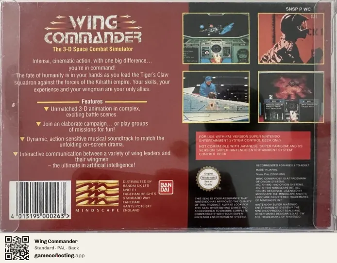 Wing Commander Super Nintendo Entertainment System, PAL box back