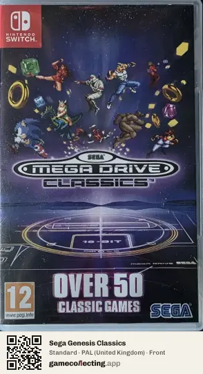 Sega Genesis Classics Nintendo Switch, United Kingdom box front