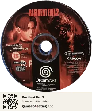 Resident Evil 2 Sega Dreamcast, PAL disc