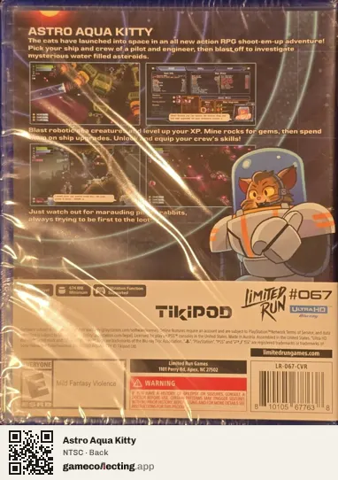 Astro Aqua Kitty PlayStation 5, NTSC box back